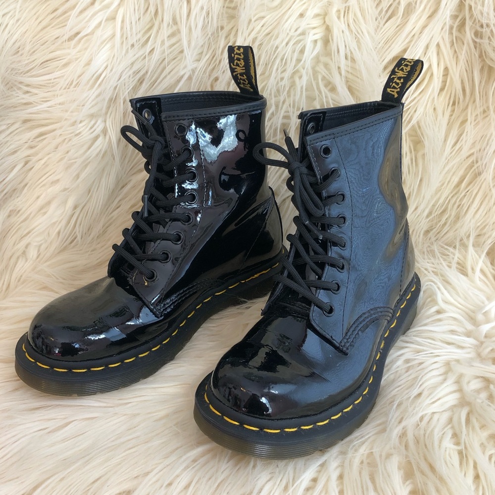 Dr. Martens Black Patent 1460 Boots